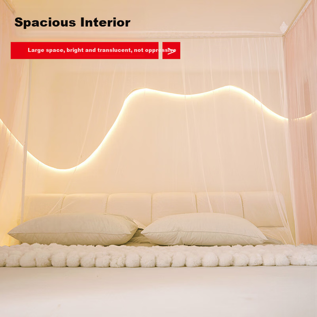 Москитная сетка Hodo Class A Encrypted Gauze Elegant Floor-Length Palace Mosquistic Net 1.8×2m Home Three Door Double-Layer Mesh - Jade Color - изображение 6