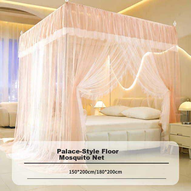 Москитная сетка Hodo Class A Encrypted Gauze Elegant Floor-Length Palace Mosquistic Net 1.8×2m Home Three Door Double-Layer Mesh - Jade Color - изображение 8