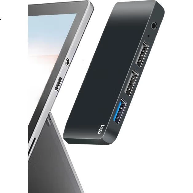 Док-станція Isky Microsoft Surface Go4/Go3/Go2/Go, перехідник Type-C, концентратор USB-C на 3-портовий, док-станція розширення для ноутбука та планшета - Фото 1 Док-станція Isky Microsoft Surface Go4/Go3/Go2/Go, перехідник Type-C, концентратор USB-C на 3-портовий, док-станція розширення для ноутбука та планшета - зображення 1