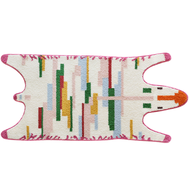 Дитячий килим Saibosi Art-Grade Memphis Rainbow Zebra для спальні дівчаток, 80x155 см - Фото 4 Дитячий килим Saibosi Art-Grade Memphis Rainbow Zebra для спальні дівчаток, 80x155 см - зображення 4