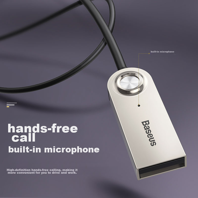 Ресивер Baseus автомобильный Bluetooth 5.0 с AUX и MP3, питание от прикуривателя - изображение 9