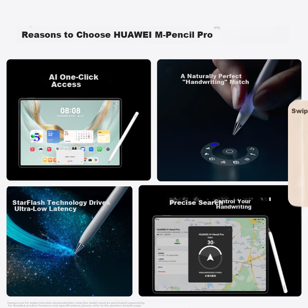 Стилус HUAWEI M-Pencil Pro для планшета з NearLink, білосніжний - зображення 6