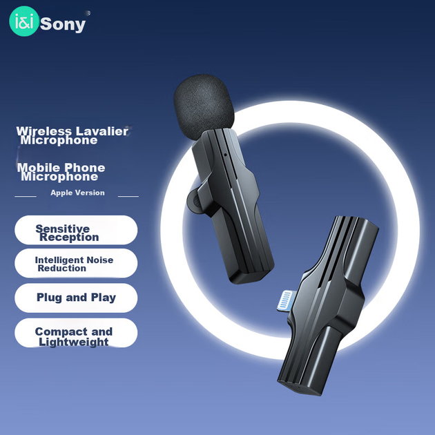 Беспроводной петличный микрофон Soaiy WD20, для прямых трансляций, коротких видео и влогов, с шумоподавлением, версия для Apple - изображение 2