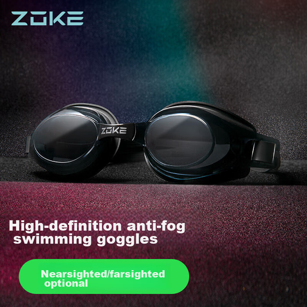 Окуляри для плавання стартові ZOKE 621601301-1 з діоптріями -5.50, чорні - Фото 3 Окуляри для плавання стартові ZOKE 621601301-1 з діоптріями -5.50, чорні - зображення 3