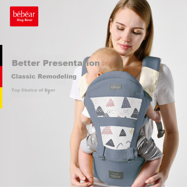 Дитяча переноска Bebear, багатофункціональна, для носіння обличчям вперед, з підтримкою попереку, у коробці, модель C11, колір Baby Blue - Фото 4 Дитяча переноска Bebear, багатофункціональна, для носіння обличчям вперед, з підтримкою попереку, у коробці, модель C11, колір Baby Blue - зображення 4