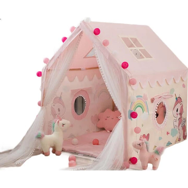 Палатка Little Dove игровая детская Единорог с ковриком и деревянными стойками - Фото 3 Палатка Little Dove игровая детская Единорог с ковриком и деревянными стойками - изображение 3