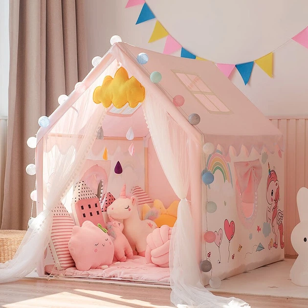 Палатка Little Dove игровая детская Единорог с ковриком и деревянными стойками - Фото 4 Палатка Little Dove игровая детская Единорог с ковриком и деревянными стойками - изображение 4
