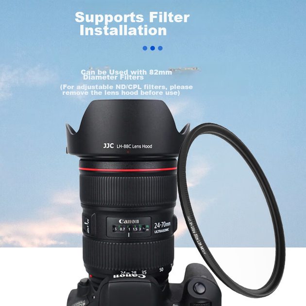 Бленда JJC для объектива Canon EF 24-70 f/2.8L II USM, 82 мм, совместима с цифровыми зеркальными фотокамерами 1DX2, 5DS, 5D3/4, 6D2, 7D, аксессуар EW-88C - изображение 7