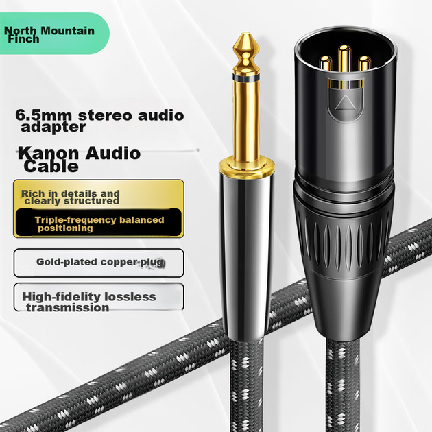 Мікрофонний кабель Beishanque BSQ-K062 XLR — Jack 6.3 мм 3 м - зображення 4