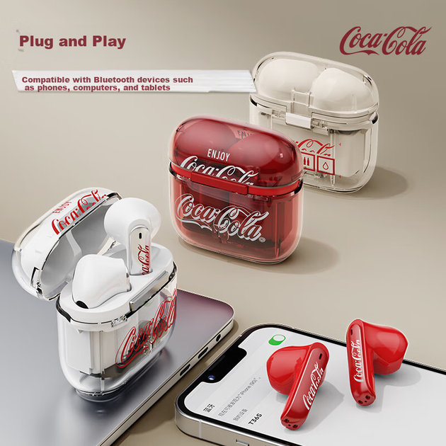 Наушники Coca-Cola T36S Bluetooth (6978641740033) - Фото 7 Наушники Coca-Cola T36S Bluetooth (6978641740033) - изображение 7