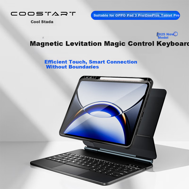 Чохол-клавіатура COOLSTART Bluetooth магнітний для OnePlus Pad Pro та OPPO Pad 3 Pro 12.1 дюйма, чорний - Фото 7 Чохол-клавіатура COOLSTART Bluetooth магнітний для OnePlus Pad Pro та OPPO Pad 3 Pro 12.1 дюйма, чорний - зображення 7