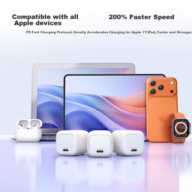 Комплект Зарядное устройство 45W USB-C + Кабель USB-C - USB-C 1 м (JK05) - Фото 5 Комплект Зарядное устройство 45W USB-C + Кабель USB-C - USB-C 1 м (JK05) - изображение 5