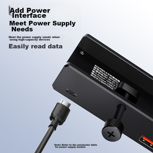 ORICO USB 3.0 Hub Splitter з алюмінієвого сплаву, адаптер-кліпса для MAC, Apple, ноутбуків, настільних комп'ютерів, моніторів, чорного кольору MH4PU - зображення 9