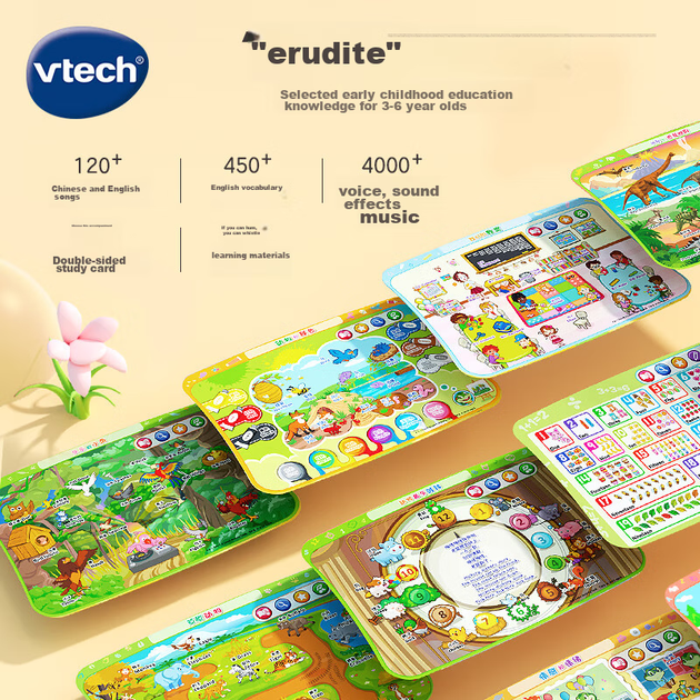 Столик VTech розвивальний 4 в 1 з планшетом для малювання та навчанням англійської - зображення 6