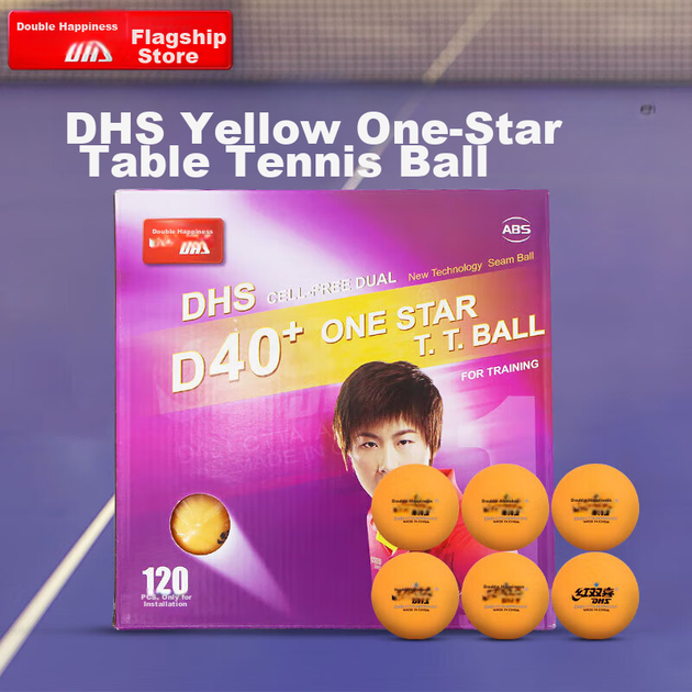 Мячи для настольного тенниса DHS Sai Ding One Star, желтые, 120 шт - Фото 4 Мячи для настольного тенниса DHS Sai Ding One Star, желтые, 120 шт - изображение 4