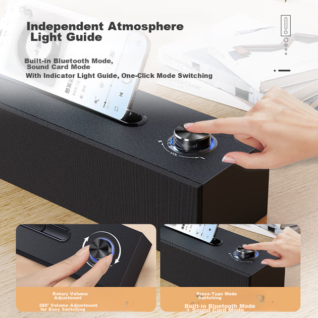 Колонки PHILIPS SPA3808 компьютерные с Bluetooth и сабвуфером, настольные, черные - изображение 8