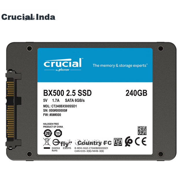 SSD диск Crucial BX500 240GB 2.5" SATAIII (CT240BX500SSD1) - Фото 2 SSD диск Crucial BX500 240GB 2.5" SATAIII (CT240BX500SSD1) - зображення 2