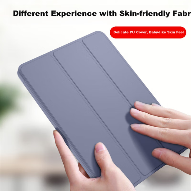 Чохол для iPad Air 4/5/6/7 11 дюймів (2020-2025) силіконовий ударостійкий зі складаною підставкою, лавандово-сірий - Фото 5 Чохол для iPad Air 4/5/6/7 11 дюймів (2020-2025) силіконовий ударостійкий зі складаною підставкою, лавандово-сірий - зображення 5
