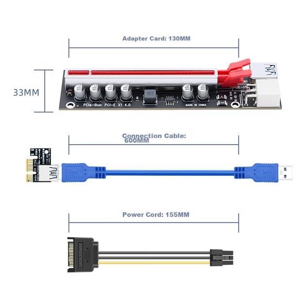 Райзер EB-LINK PCI-E x1 - x16 с дополнительным питанием 6-pin - изображение 5