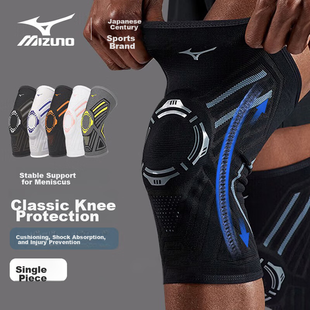 Наколінник MIZUNO спортивний з підтримкою меніска, чорно-сірий, розмір L - зображення 4