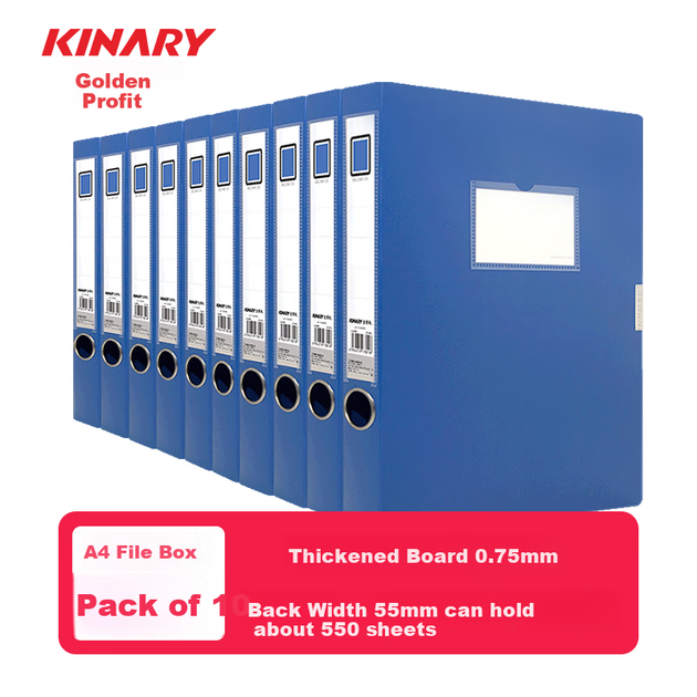 Короби Jindeli TD055-10 архівні для документів А4 пластикові, 55 мм, 10 шт, сині - зображення 9