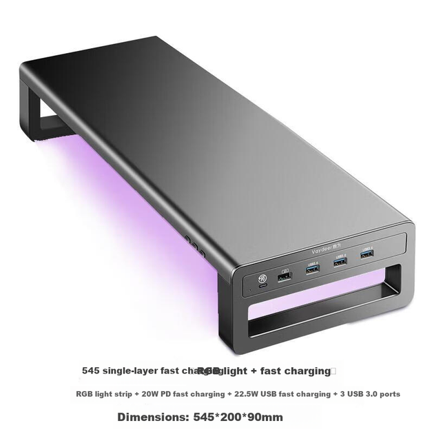 Подставка Luwei ZGC031-JD для монитора с RGB-подсветкой и беспроводной зарядкой - изображение 4