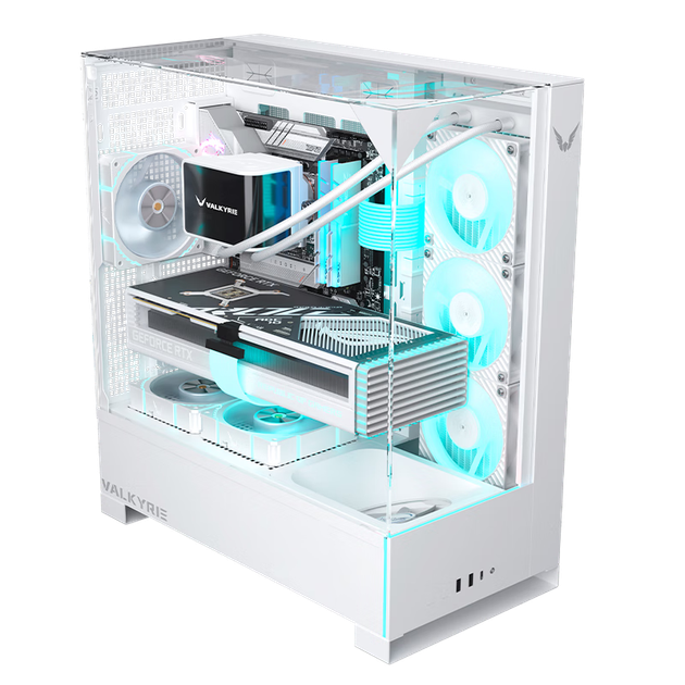 Игровой корпус VALKYRIE VK03TOU LITE WHITE ATX для настольных компьютеров, поддержка водяного охлаждения 360 мм, тройная панель из закаленного стекла, поддержка задней панели. - изображение 5