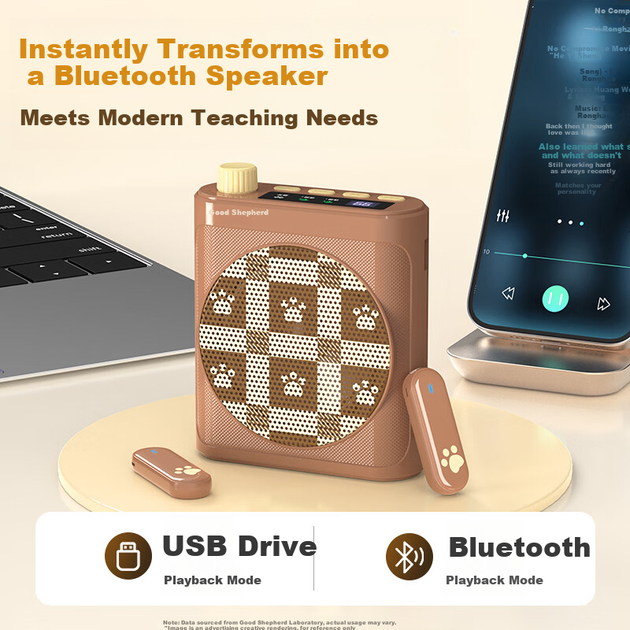 Микрофон Good Shepherd Mini Bee беспроводной с магнитным креплением и Bluetooth-колонкой - изображение 6