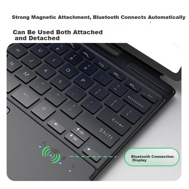 Чохол-клавіатура CangHua для Microsoft Surface Pro 12 дюймів з підсвіткою та тачпадом - зображення 8