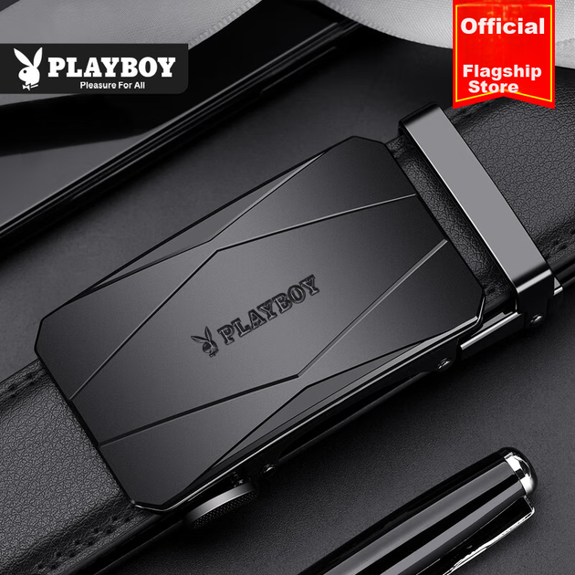 Ремень мужской кожаный PLAYBOY с автоматической пряжкой повседневный для брюк - изображение 5
