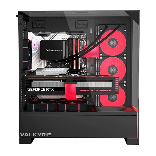 Корпус VALKYRIE VK03TOU Lite ATX с тремя стеклянными панелями и поддержкой СЖО 360 мм, черный - изображение 5