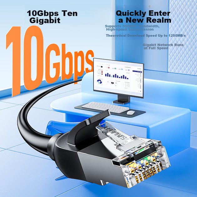 Патч-корд SAMZHE GD6A200 Cat 6a медь 10 Гбит/с 20 м Черный - изображение 3