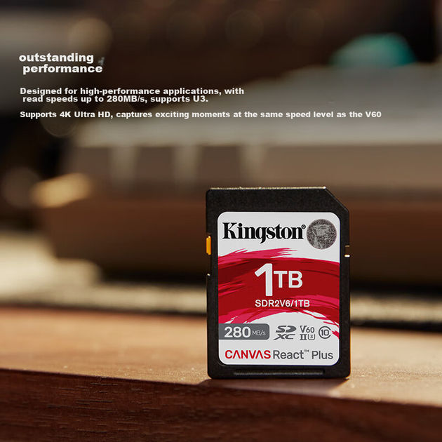 Карта памяти Kingston SD 256 ГБ U3 V60 для камер 4K, до 280 МБ/с - изображение 5