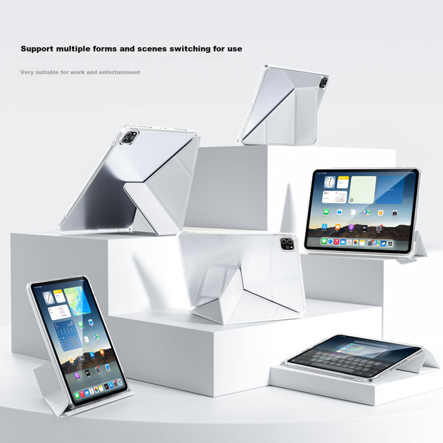 Чехол Zoyu, совместимый с iPad 11/10 с чипом A16 2025 года, с защитой от изгиба, без прорезей, с горизонтальным и вертикальным скольжением, съемный, кремово-белый. - изображение 6