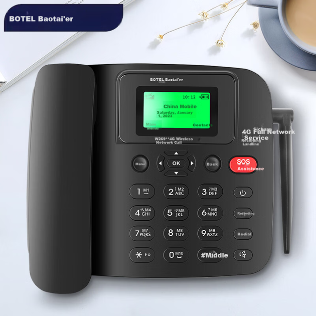 Телефон Baotaier W269 стационарный с SIM-картой 4G и 5G и функцией записи разговоров, 32 ГБ - изображение 4