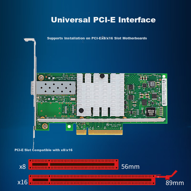Мережева карта Hoodblue HBE10G5-F1 PCIe з портом SFP+ 10 Гбіт/с для серверів та NAS - зображення 7