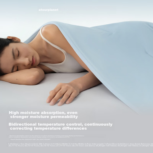 Ковдра Atour Planet Deep Sleep з контролем температури Summer Pro 3.0 з охолодженням, серцевиною та кондиціонером, яку можна прати в пральній машині, бамбукова, зелено-жовта, 2*2,3 м - зображення 6