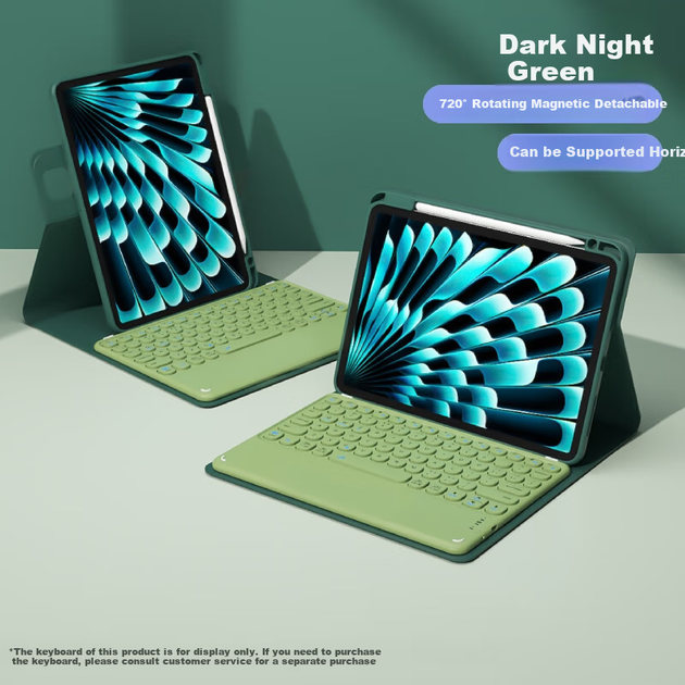Чохол BOW Hangshi HC038 для iPad 10.2 дюйма з тримачем стилуса, темно-зелений - зображення 4