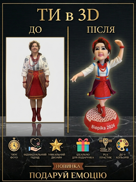3D фігурка за вашим фото 30см - Фото 2 3D фігурка за вашим фото 30см - зображення 2