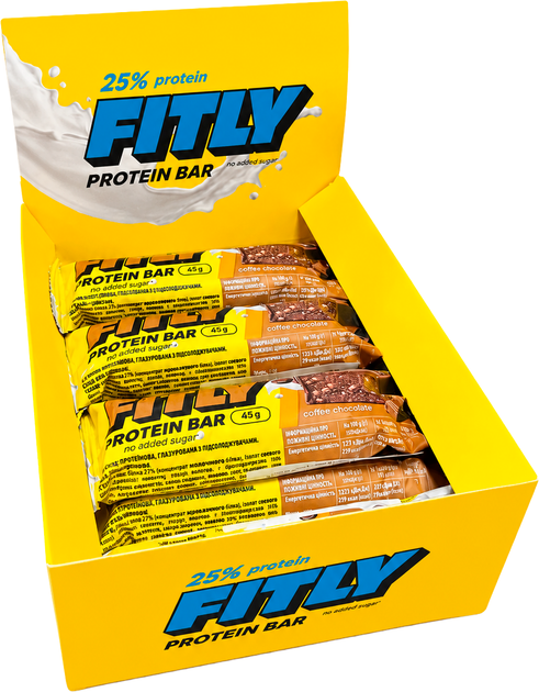 Протеїнові батончики, Protein Bar - 12x45g Coffe Chocolate