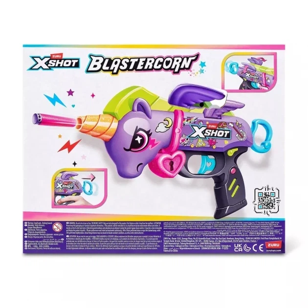 Детский Бластер X-Shot Purple Blastercorn 16 патронов (36882R) - Фото 2 Детский Бластер X-Shot Purple Blastercorn 16 патронов (36882R) - изображение 2