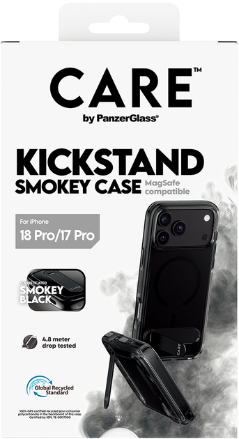Etui CARE by PanzerGlass Kickstand & MagSafe do Apple iPhone 17 Pro Smoke Black (CR23365) - obraz 4