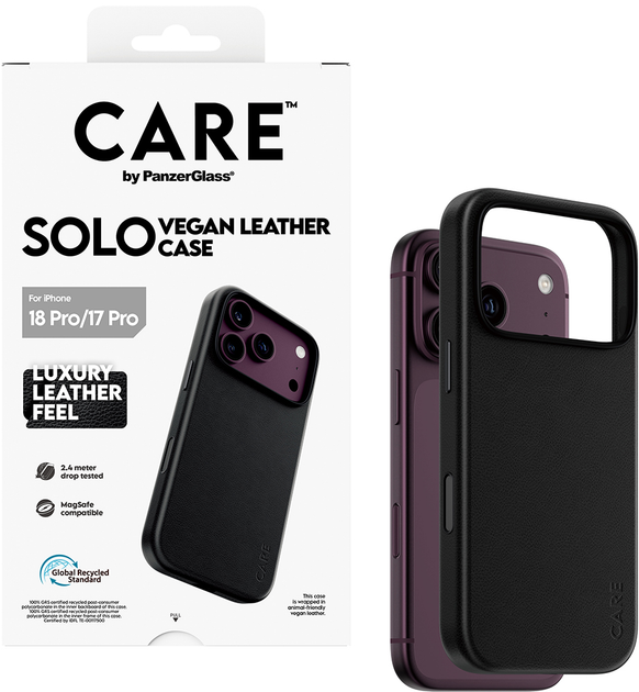 Etui CARE by PanzerGlass Solo MagSafe do Apple iPhone 17 Pro Black (CR38446) - obraz 4