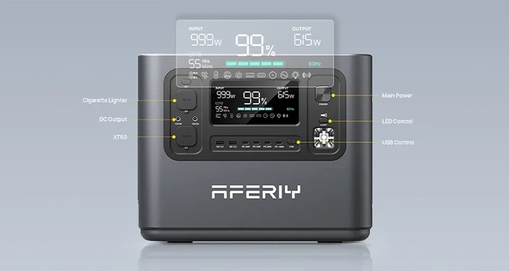 Портативна зарядна станція AFERIY AF-P210 2400W 2048Wh Wi-Fi Black - Фото 2 Портативна зарядна станція AFERIY AF-P210 2400W 2048Wh Wi-Fi Black - зображення 2