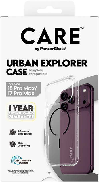 Etui CARE by PanzerGlass Solo MagSafe do Apple iPhone 17 Pro Max Transparent Black (CR82267) - Zdjęcie 6 Etui CARE by PanzerGlass Solo MagSafe do Apple iPhone 17 Pro Max Transparent Black (CR82267) - obraz 6