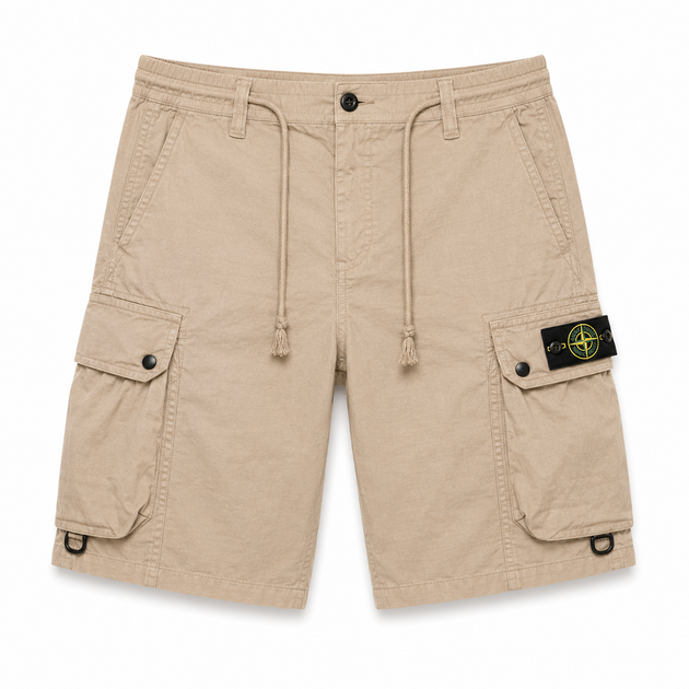 Мужские шорты карго Stone Island PALUM бежевые ТР6975 30 - Фото 1 Мужские шорты карго Stone Island PALUM бежевые ТР6975 30 - изображение 1