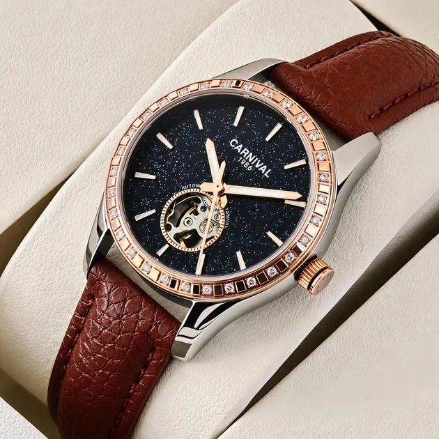 Жіночий наручний годинник Carnival Lady Elite Leather Classic механічний, 2 ремінці. - изображение 7