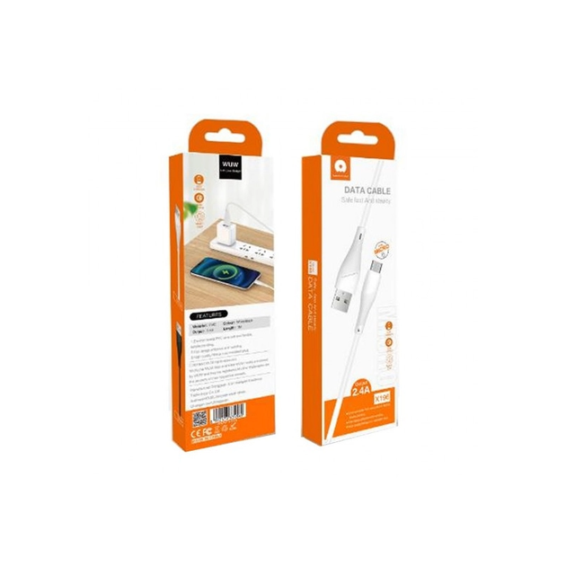 Кабель WUW-X196 USB Micro 2,4A 1m white - Фото 1 Кабель WUW-X196 USB Micro 2,4A 1m white - изображение 1
