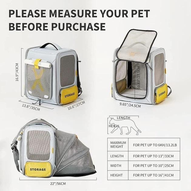 Рюкзак для переноски Petkit X Zone Grey (P7703-G) [169179] - изображение 10