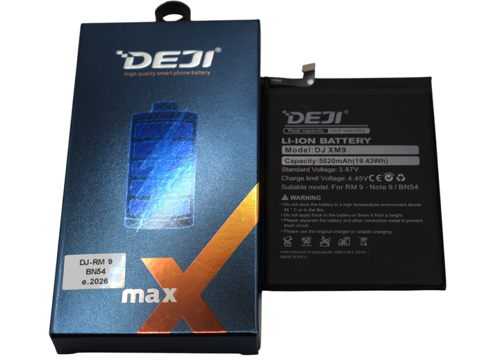 Аккумулятор BN54 Xiaomi Redmi Note 9 Redmi 10X 5020 mAh Deji Original - Фото 1 Аккумулятор BN54 Xiaomi Redmi Note 9 Redmi 10X 5020 mAh Deji Original - изображение 1